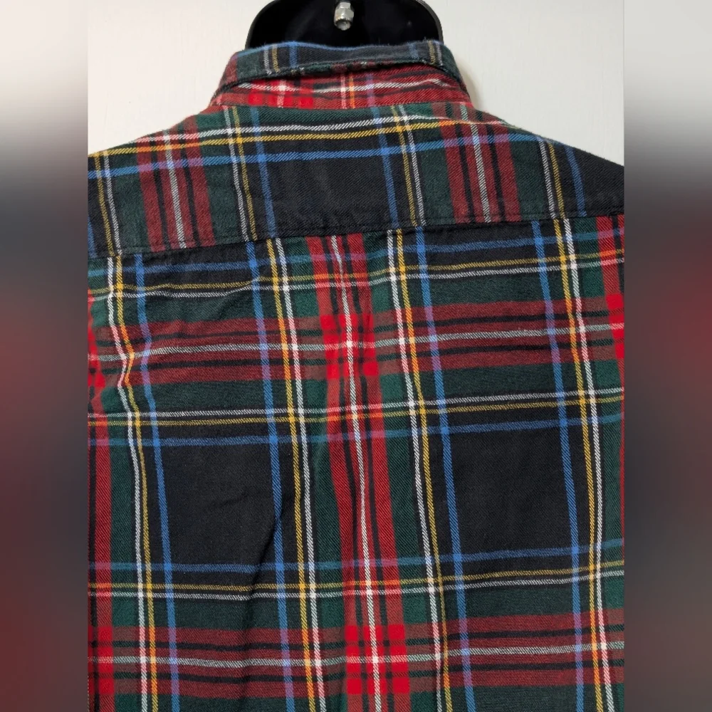 Men's J CREW NY Flannel Shirt Size XL Red Long Sleeve Button Front Work Casual